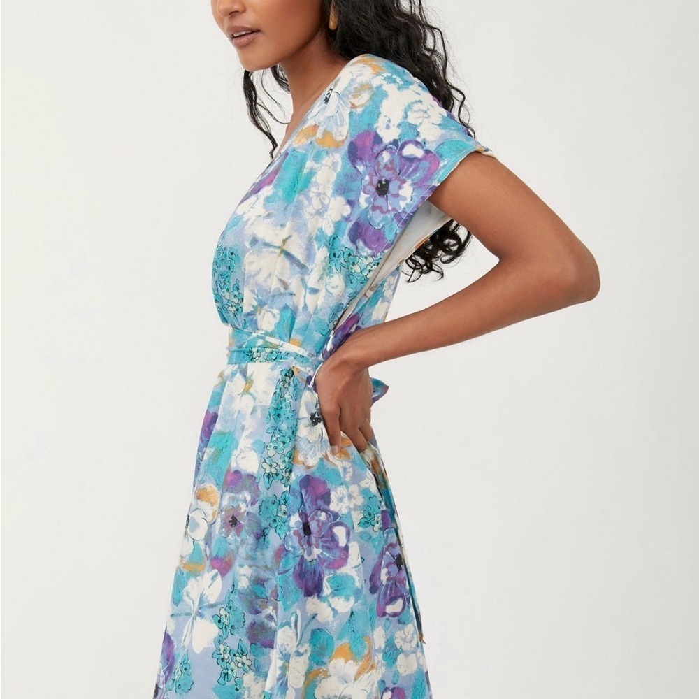FREE PEOPLE Freddy Tie Mini Dress In Night Combo In Multi SIZE XS - Picture 4 of 10